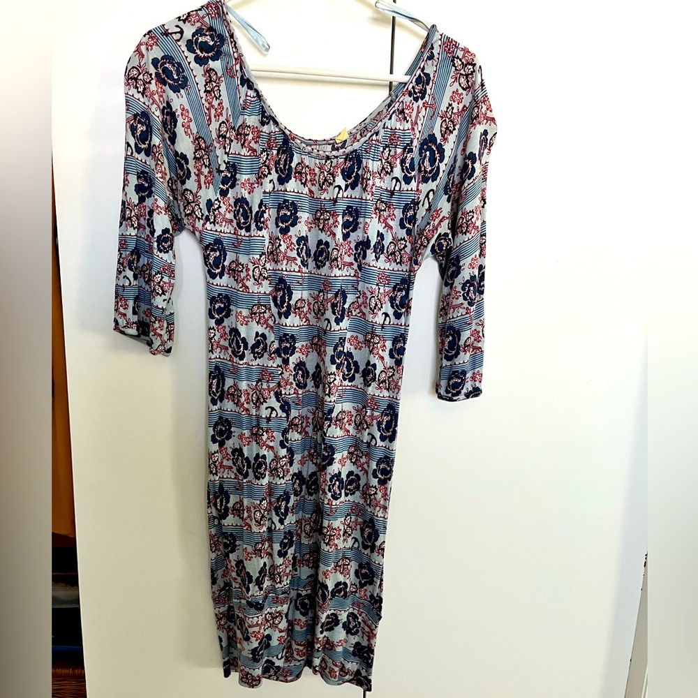 Lux dress blue and red flowers